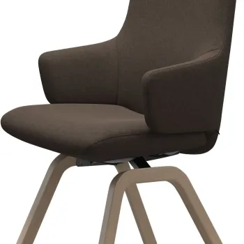 Scaun Stressless Laurel v2 L High D200 cu brate cadru natur tapiterie textil Calido Brown imagine