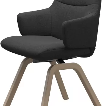 Scaun Stressless Mint v2 L Low D200 cu brate cadru natur tapiterie textil Calido Dark Grey imagine
