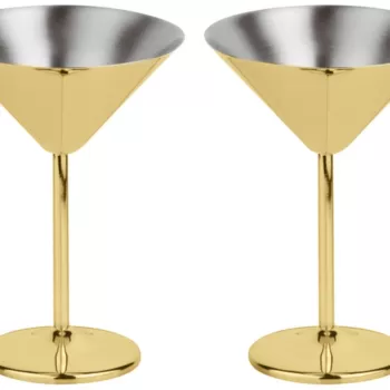 Set 2 pahare Paderno Martini 200ml inox auriu imagine
