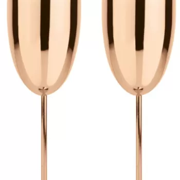 Set 2 pahare sampanie Paderno Flute 270ml inox cupru imagine