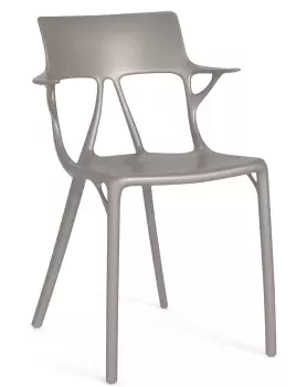 Set 2 scaune Kartell A.I. design Philippe Starck gri metalic imagine