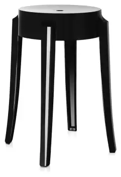 Set 2 scaune Kartell Charles Ghost design Philippe Starck h45cm negru lucios imagine