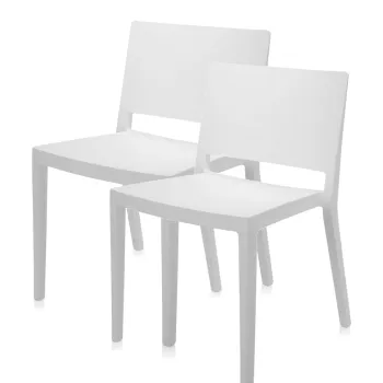 Set 2 scaune Kartell Lizz Mat design Piero Lissoni & Carlo Tamborini alb imagine