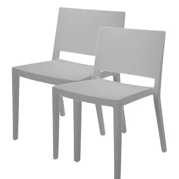 Set 2 scaune Kartell Lizz Mat design Piero Lissoni & Carlo Tamborini gri imagine
