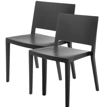 Set 2 scaune Kartell Lizz Mat design Piero Lissoni & Carlo Tamborini negru imagine