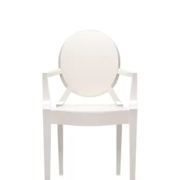 Set 2 scaune Kartell Louis Ghost design Philippe Starck alb lucios imagine