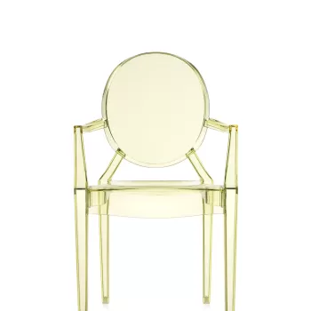 Set 2 scaune Kartell Louis Ghost design Philippe Starck galben pai transparent imagine