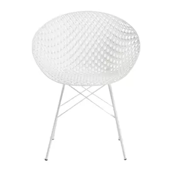Set 2 scaune Kartell Smatrik design Tokujin Yoshioka alb mat imagine