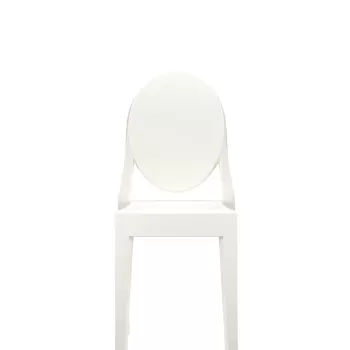 Set 2 scaune Kartell Victoria Ghost design Philippe Starck alb lucios imagine
