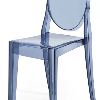 Set 2 scaune Kartell Victoria Ghost design Philippe Starck albastru transparent imagine