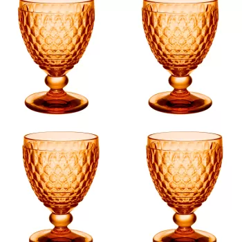 Set 4 pahare apa Villeroy & Boch Boston Goblet portocaliu 144mm 0 40 litri imagine