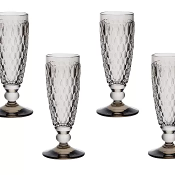 Set 4 pahare sampanie Villeroy & Boch Boston Flute fumuriu 163mm 0 15 litri imagine