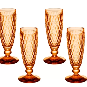 Set 4 pahare sampanie Villeroy & Boch Boston Flute portocaliu 163mm 0 15 litri imagine