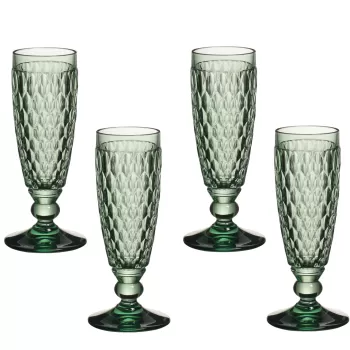 Set 4 pahare sampanie Villeroy & Boch Boston Flute verde 163mm 0 15 litri imagine