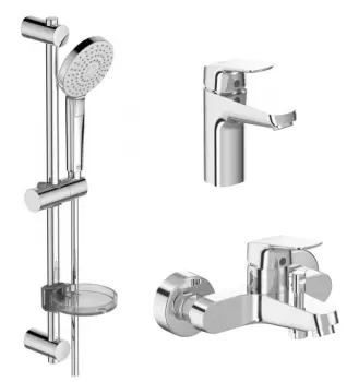 Set baterii 3in1 Ideal Standard Ceraflex include baterie lavoar baterie cada si set de dus IdealRain Evo Round imagine
