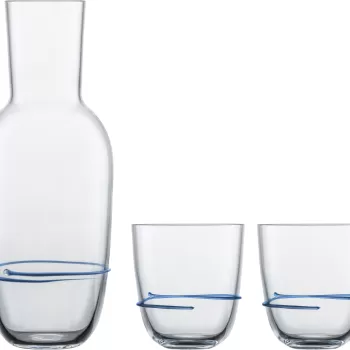 Set carafa si 2 pahare Zwiesel Glas Aura cristal Tritan albastru imagine