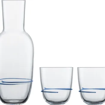 Set carafa si 2 pahare Zwiesel Glas Aura cristal Tritan albastru imagine