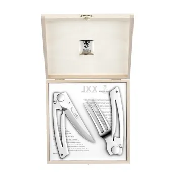 Set Claude Dozorme XXL Thiers 2P cutit si furculita pliabile cutie lemn fag imagine