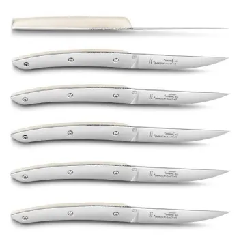 Set cutite friptura Claude Dozorme Le Thiers L\'Ame by Thomas Bastide maner crem 6 piese cutie lemn fag imagine