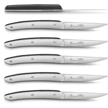 Set cutite friptura Claude Dozorme Le Thiers L\'Ame by Thomas Bastide maner negru 6 piese cutie lemn fag imagine