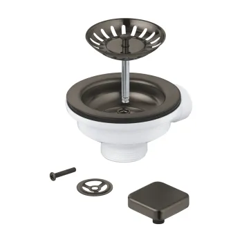 Set de scurgere cu preaplin Grohe pentru chiuveta cu 1 cuva  brushed hard graphite imagine