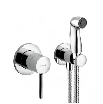 Set dus igiena intima Kludi Bozz cu para agatatoare furtun de dus 1250mm si baterie incastrata imagine