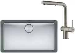 Set Franke chiuveta Inox Mythos MYX 210-70 + baterie Active Twist imagine
