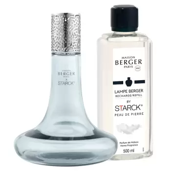 Set lampa catalitica Berger Starck Grise cu parfum Peau de Pierre imagine