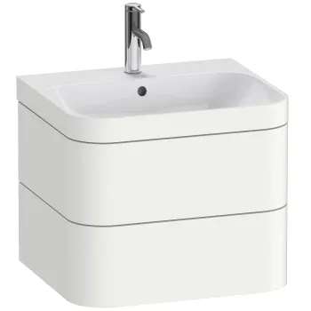 Set mobilier Duravit Happy D.2 Plus 60cm cu lavoar si dulap baza cu doua sertare alb mat satinat imagine