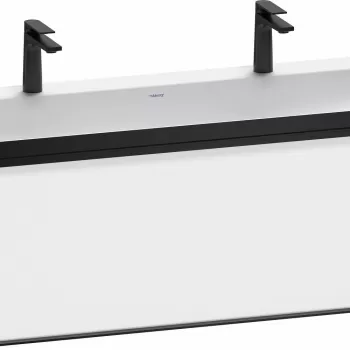 Set mobilier Duravit Vitrium cu lavoar dublu 120cm si dulap baza cu un sertar c-bonded alb mat imagine