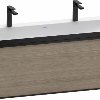 Set mobilier Duravit Vitrium cu lavoar dublu 120cm si dulap baza cu un sertar c-bonded stejar terra imagine