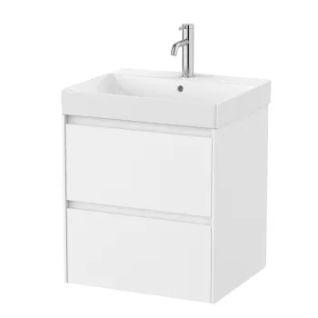 Set mobilier Roca Ona cu dulap baza cu doua sertare 55cm si lavoar alb mat imagine