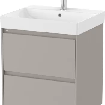 Set mobilier Roca Ona cu dulap baza cu doua sertare 55cm si lavoar gri mat imagine