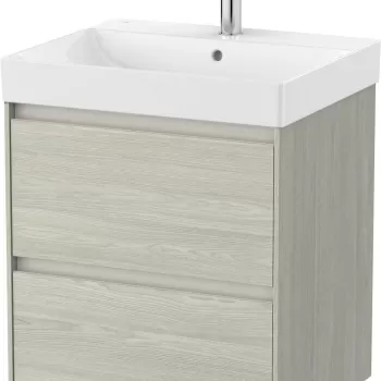Set mobilier Roca Ona cu dulap baza cu doua sertare 55cm si lavoar stejar alb imagine
