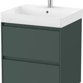 Set mobilier Roca Ona cu dulap baza cu doua sertare 55cm si lavoar verde mat imagine