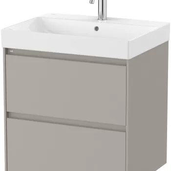 Set mobilier Roca Ona cu dulap baza cu doua sertare 60cm si lavoar gri mat imagine