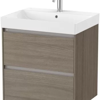 Set mobilier Roca Ona cu dulap baza cu doua sertare 60cm si lavoar ulm inchis imagine