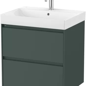 Set mobilier Roca Ona cu dulap baza cu doua sertare 60cm si lavoar verde mat imagine