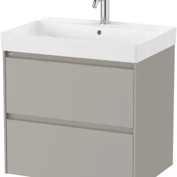 Set mobilier Roca Ona cu dulap baza cu doua sertare 65cm si lavoar gri mat imagine
