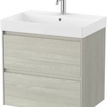 Set mobilier Roca Ona cu dulap baza cu doua sertare 65cm si lavoar stejar alb imagine