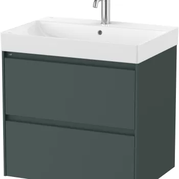 Set mobilier Roca Ona cu dulap baza cu doua sertare 65cm si lavoar verde mat imagine