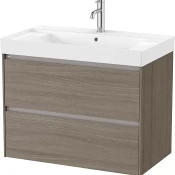 Set mobilier Roca Ona cu dulap baza cu doua sertare 80cm si lavoar ulm inchis imagine
