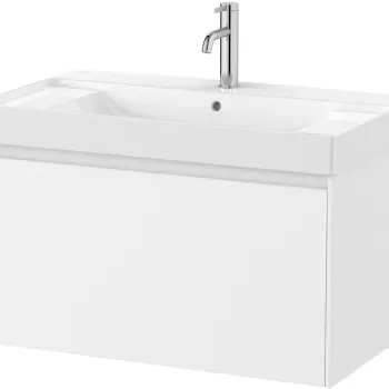 Set mobilier Roca Ona cu dulap baza cu un sertar 80cm si lavoar alb mat imagine