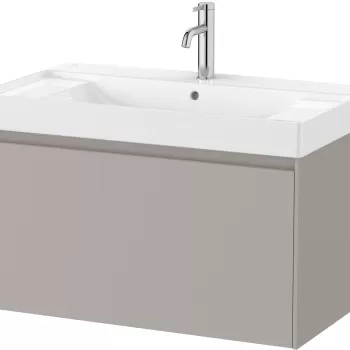 Set mobilier Roca Ona cu dulap baza cu un sertar 80cm si lavoar gri mat imagine