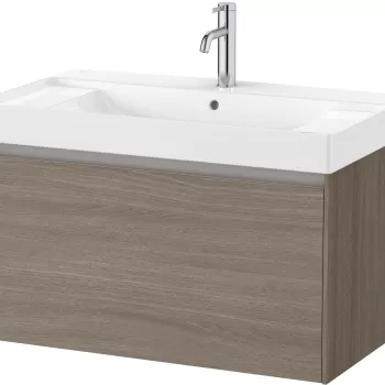 Set mobilier Roca Ona cu dulap baza cu un sertar 80cm si lavoar ulm inchis imagine