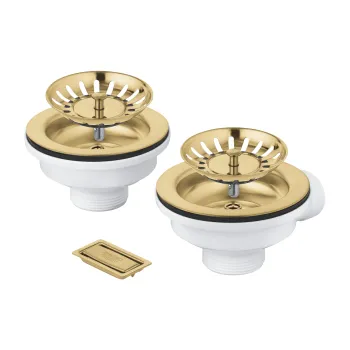 Set ornamente Grohe pentru chiuveta cu 1 cuva  fara excentric  brushed cool sunrise imagine