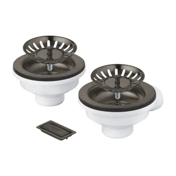 Set ornamente Grohe pentru chiuveta cu 1 cuva  fara excentric  brushed hard graphite imagine