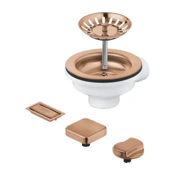 Set ornamente Grohe Square pentru chiuveta cu 1 cuva  brushed warm sunset imagine
