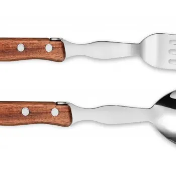 Set tacamuri Claude Dozorme Berlingot  maner lemn exotic  2 piese imagine