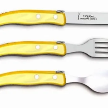 Set tacamuri copii Claude Dozorme Berlingot 3P maner rasina galben 3 piese imagine